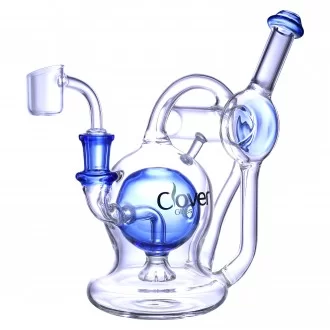 Clover Glass - 7" Dual Orb Showerhead Perc Recycler Water Pipe