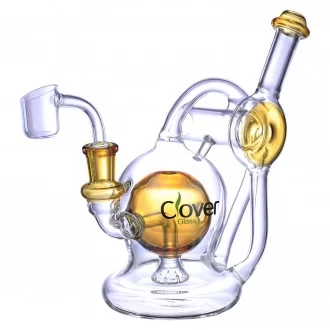 Clover Glass - 7" Dual Orb Showerhead Perc Recycler Water Pipe