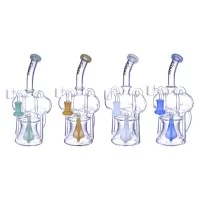 Clover Glass - 10" Twin Chamber Frostdrop Perc Recycler Water Pipe