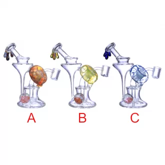 Clover Glass - 6.8" Fumed Gourd Regal Masterpiece Matrix Perc Water Pipe [WPE-706]