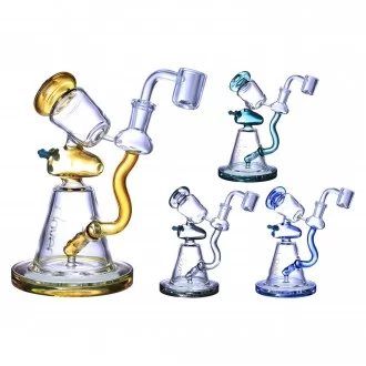 Clover Glass - 7" Space Glider Recycler Water Pipe