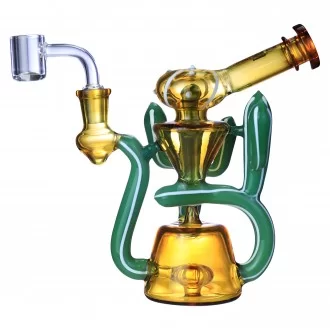 Clover Glass - 7" Cactus Coolness Showerhead Perc Recycler Water Pipe