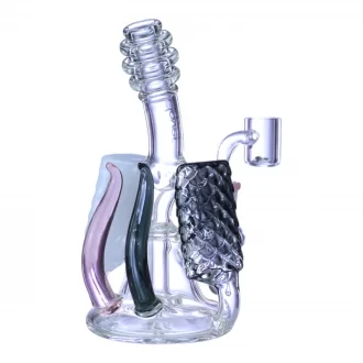 Clover Glass - 6.5" Scaled Armor Glass Water Pipe - [WPE-922]