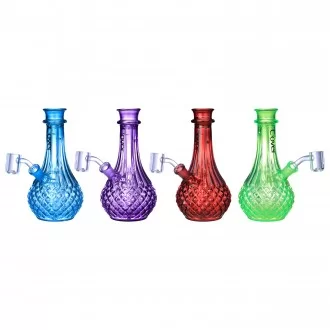 Clover Glass - 7.5" Textured Crystal Style Glass Water Pipe - [WPE-963]