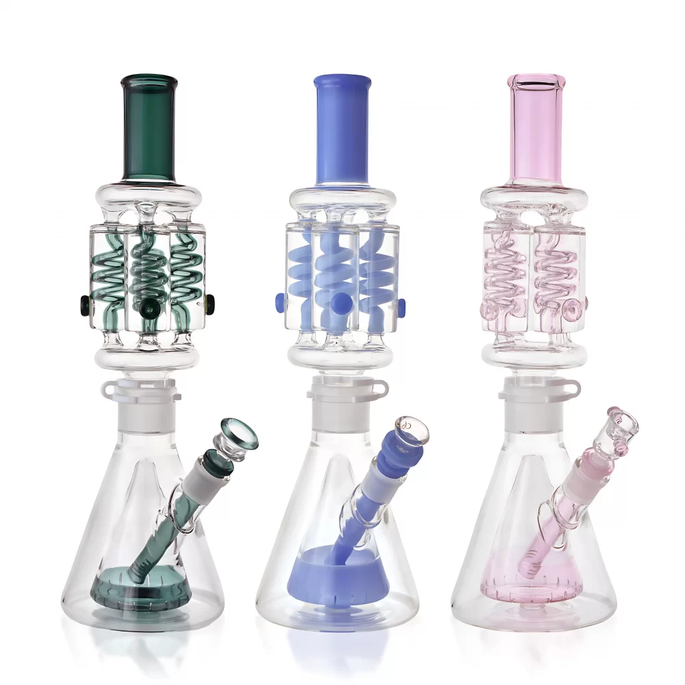 Quartet Freezable Coil Glycerin Water Pipe – 15 Inch 15-Inch Quartet Glycerin Filled Water Pipe with Freezable Coil