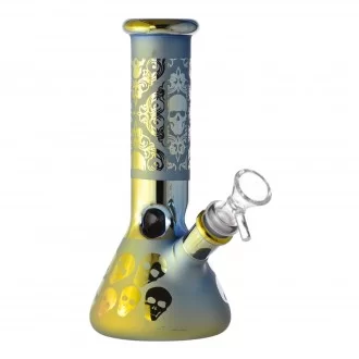 8" Leaf Glow Electroplated Beaker Water Pipe - Assorted