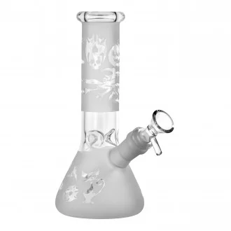 8" Frosted Etching Beaker Bong - Assorted