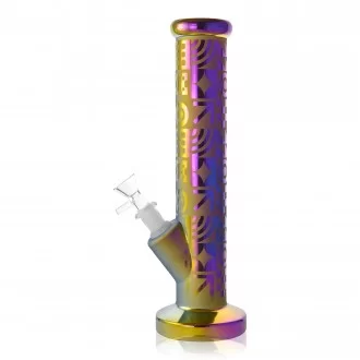 12" Electroplated Frosted Straight Tube Water Pipe - Assorted