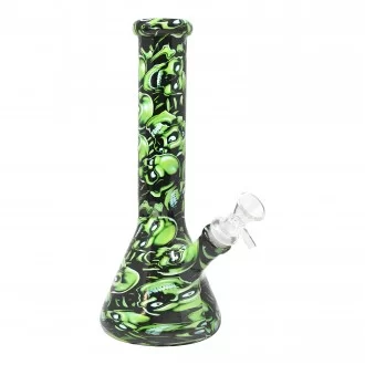 10" Marble Paint Beaker Water Pipe - Assorted