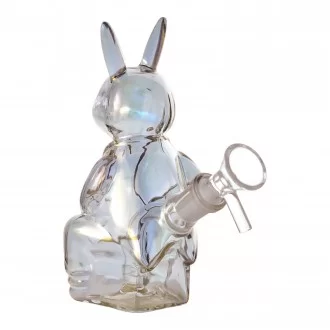 6" Hop & Puff Electroplated Rabbit Water Pipe - [WPM0146]