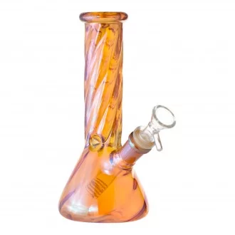 8" Swirl Glass Electroplated Beaker Water Pipe