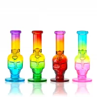 7.5" Rasta Skull w/ Quartz Banger Water Pipe - Assorted