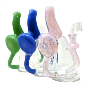 7" Round Disk Recycler Water Pipe - [WSG4712]