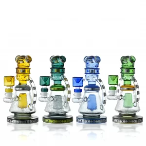 8" Robo Avatar Showerhead Perc Sandblasted Beaker Water Pipe