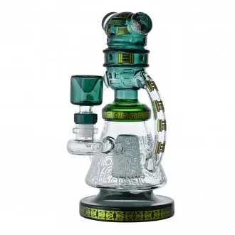 8" Robo Avatar Showerhead Perc Sandblasted Beaker Water Pipe
