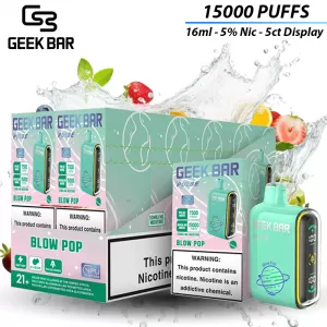 Geek Bar Pulse 16ML 15000 Puffs Disposable w/ Battery & E-Liquid Full Screen - 5ct Display* 